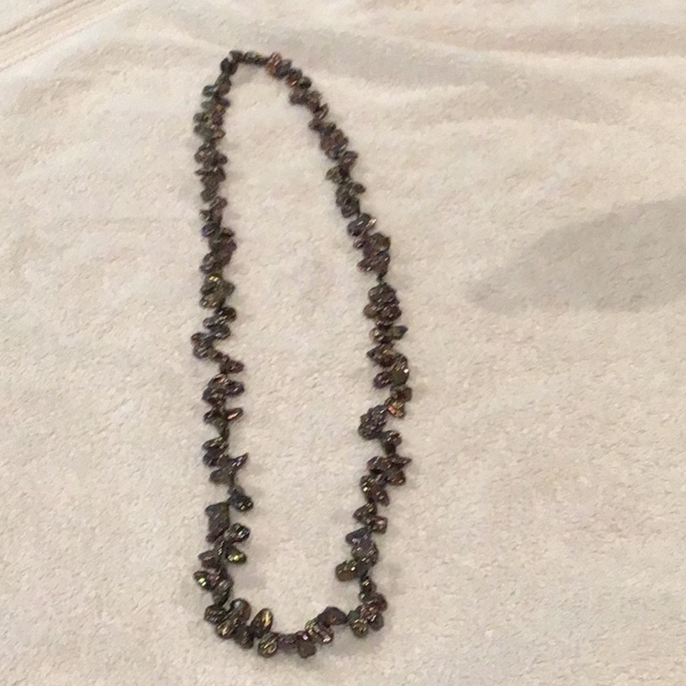 Necklace Beaded Iridescent Necklace 35 inch